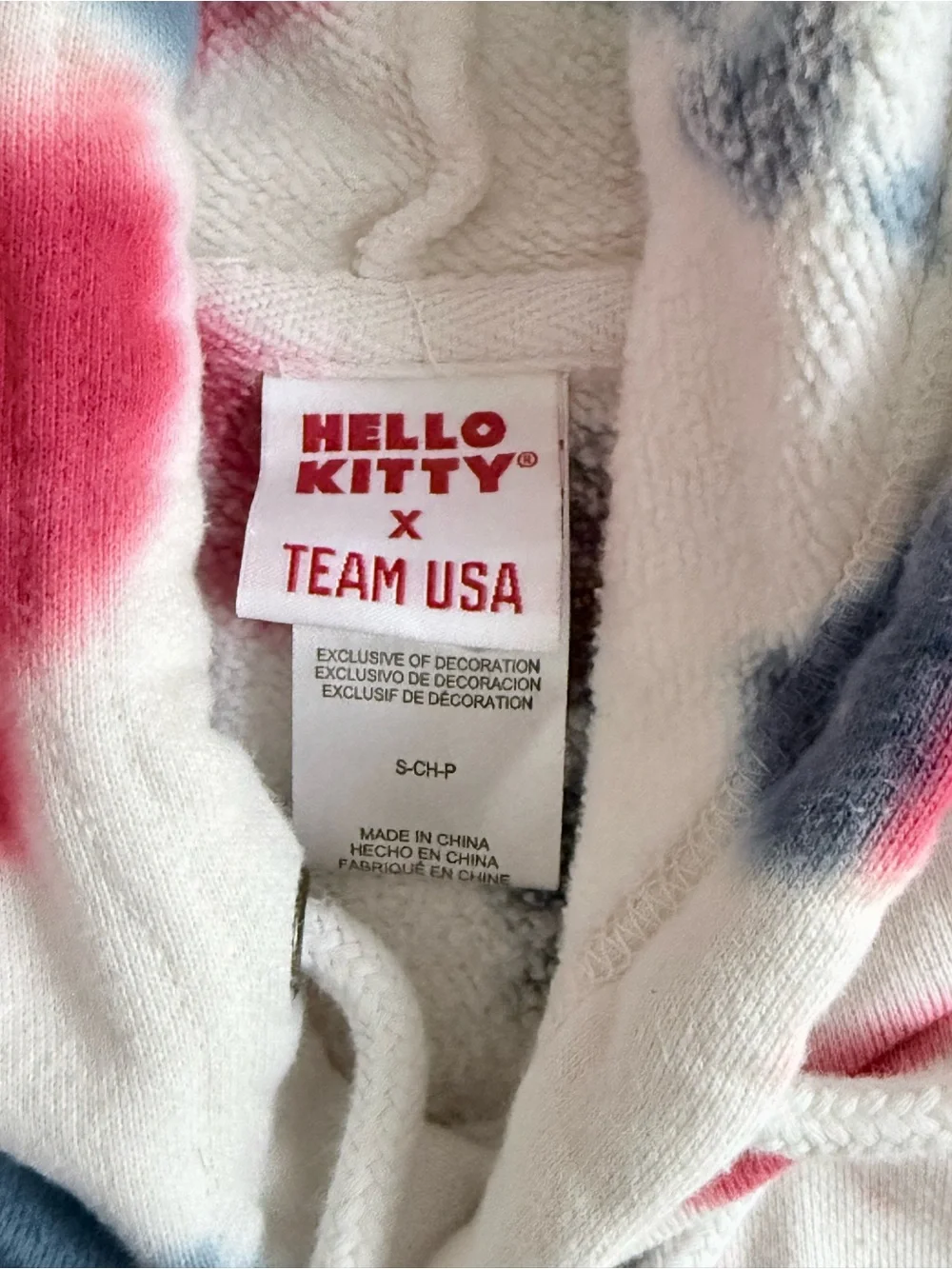 Hello Kitty Tie-Dye Team USA Hoodie - Red, Blue, White